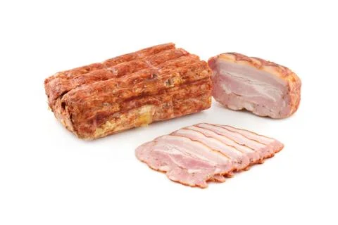 Bacon on a white background Stock Photos