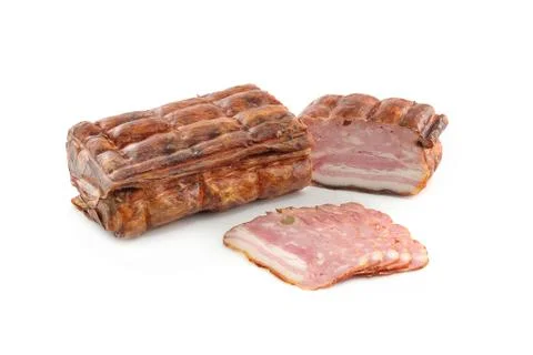 Bacon on a white background Stock Photos