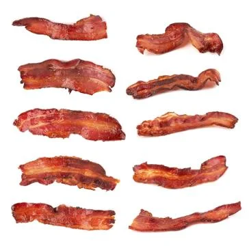 Bacon on white Foto stock