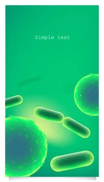 Bacteria 3d color vector background with text space Stock Illustration