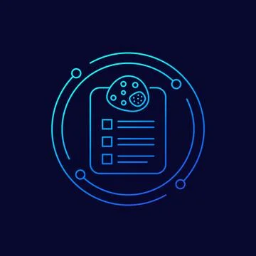 Bacteria and checklist icon, linear design Stock Illustration