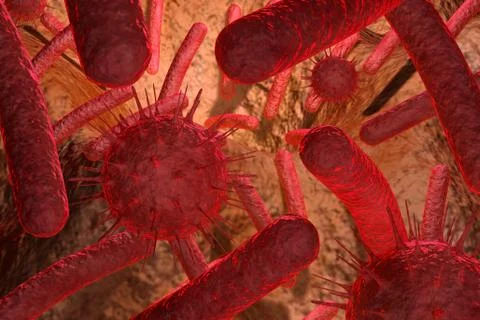 Bacteria and virus.. Stock Illustration