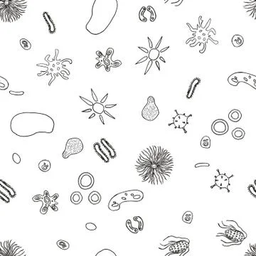 Bacteria and viruses. Stock Illustration
