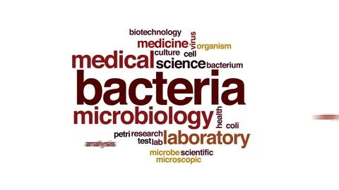 Bacteria animated word cloud, text design animation. Stock Footage 71795041