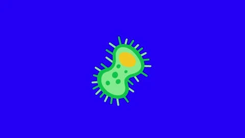 Bacteria Animation on Blue Screen Background Видео 337593428