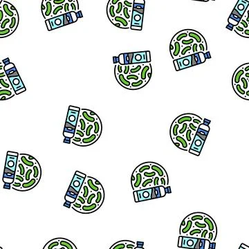 Bacteria aquarium fish vector seamless pattern 스톡 일러스트