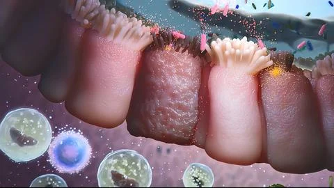 Bacteria attack the digestive system Stock Illustration
