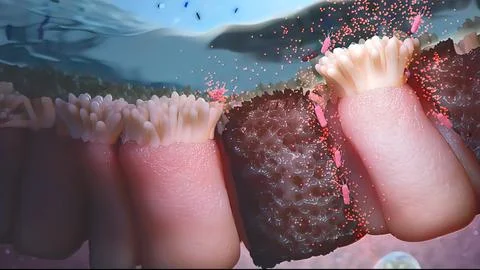 Bacteria attack the digestive system Stock Illustration