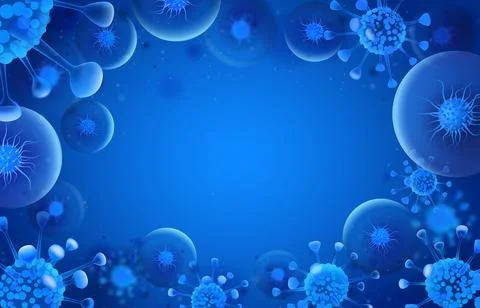 Bacteria background. Virus microorganisms silhouette. Medicine bacterium, s.. Stock Illustration