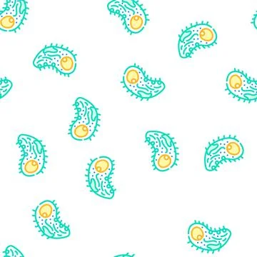 Bacteria biogas vector seamless pattern Illustrazione stock