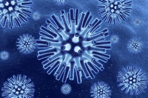 Bacteria blue Stock Photos