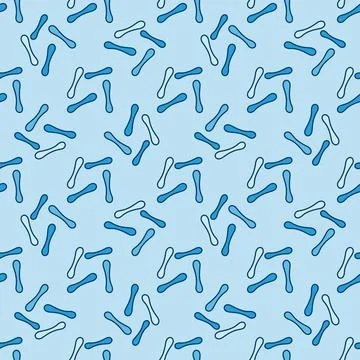Bacteria blue seamless background - vector pattern Stock Illustration
