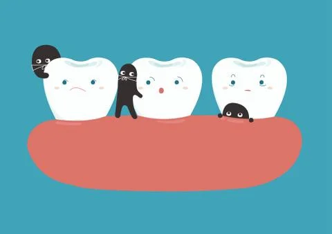 Bacteria breaking teeth Illustrazione stock