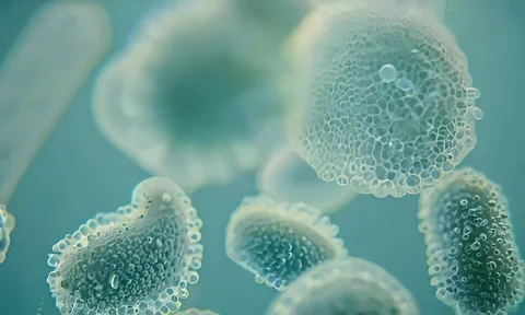 Bacteria Cell Division Under Microscope 4K Vídeos de archivo 347105179