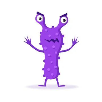 Bacteria character. Cartoon vector illustration. Microbiology Stock Illustration