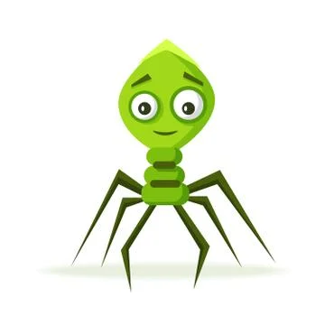 Bacteria character. Cartoon vector illustration. Microbiology Stock Illustration