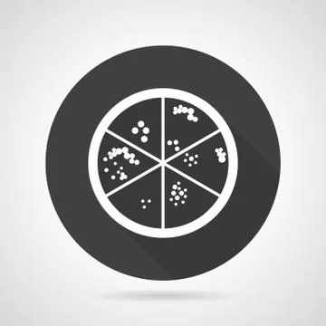 Bacteria colonies black round vector icon Stock Illustration