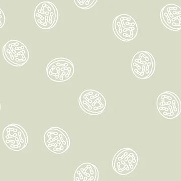 Bacteria corynebacterium diphtheriae line seamless pattern Stock Illustration
