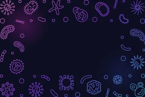 Bacteria creative background. Vector microbiology illustration 스톡 일러스트