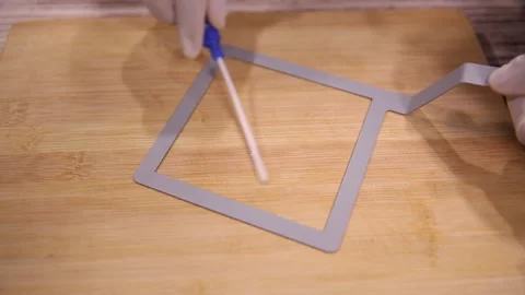 Bacteria detection of tabletop sampling on cutting board (2) Stock Footage 202153142