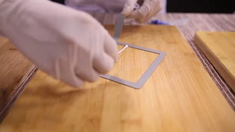 Bacteria detection of tabletop sampling on cutting board (6) Stock Footage 202153155