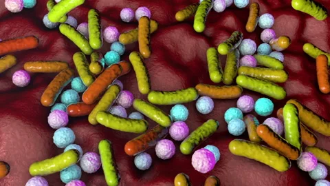 Bacteria of different shapes Stock Footage 141654945