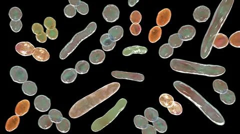 Bacteria of different shapes Illustrazione stock