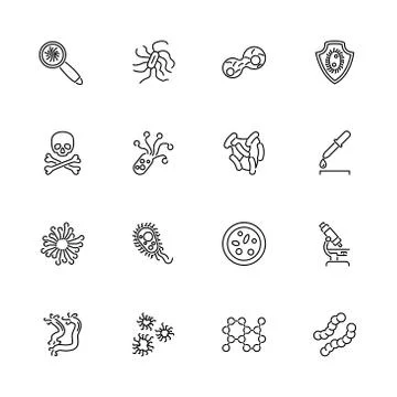 Bacteria - Flat Vector Icons イラスト素材