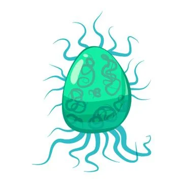 Bacteria germs microorganisms disease-causing objects pandemic microbes, fungi Stock Illustration