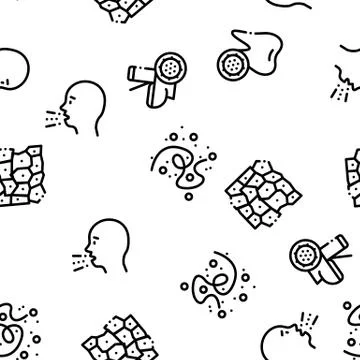 Bacteria Germs Seamless Pattern Stock Illustration