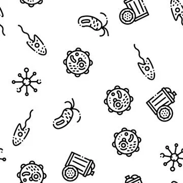 Bacteria Germs Seamless Pattern Stock Illustration