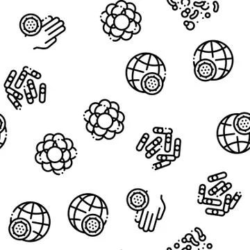 Bacteria Germs Seamless Pattern Vector Stock Illustration