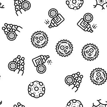 Bacteria Germs Seamless Pattern Vector Stock Illustration