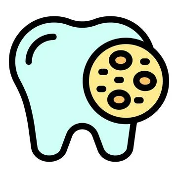Bacteria growing on a tooth representing dental plaque and infection Stock Illustration