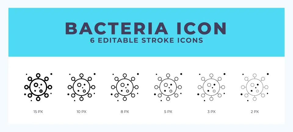 Bacteria icon with editable stroke. Outline icon vector illustration. Stock Illustration