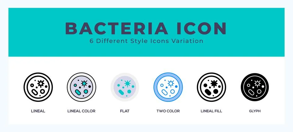 Bacteria icon set. Design elements for logo Stockillustratie