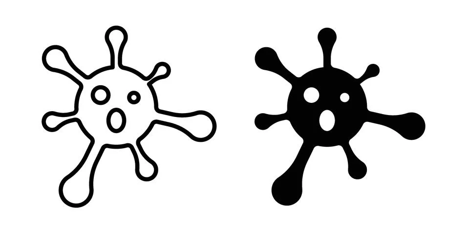 Bacteria icon silhouette vector set. thin line pack Stock Illustration