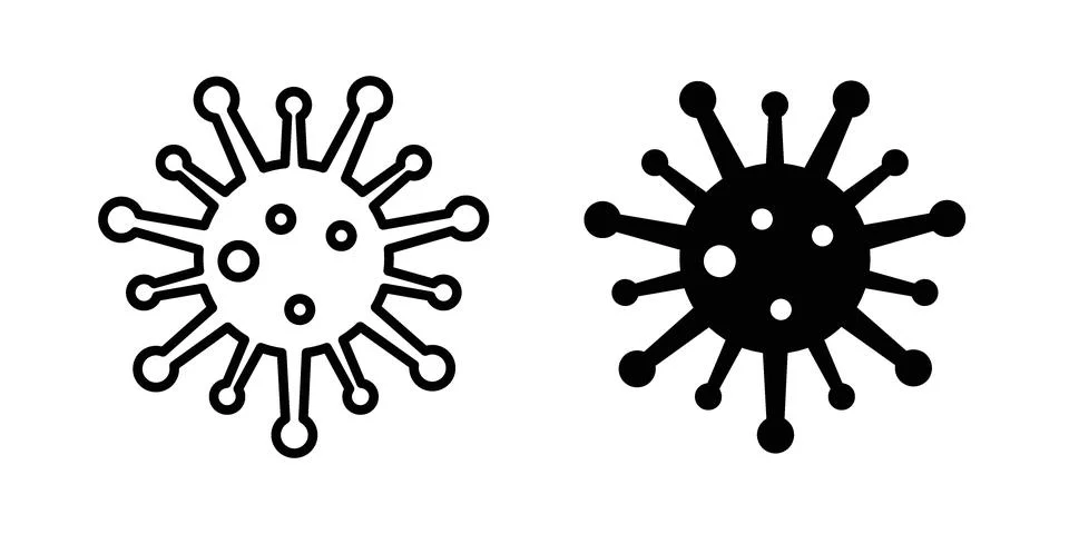 Bacteria icon vector concepts, line and silhouette style Stock Illustration