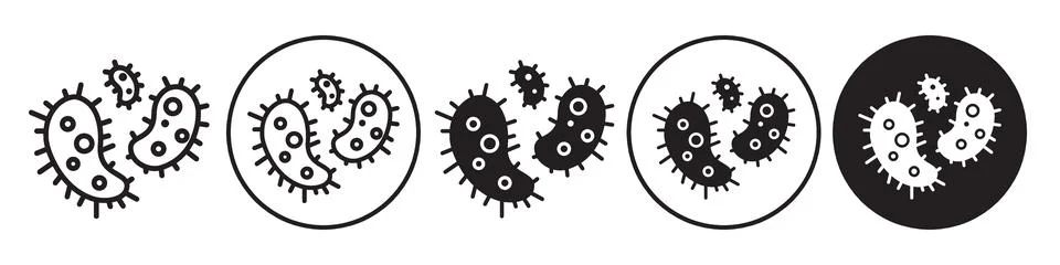 Bacteria Icon vector set collection for web Stock Illustration