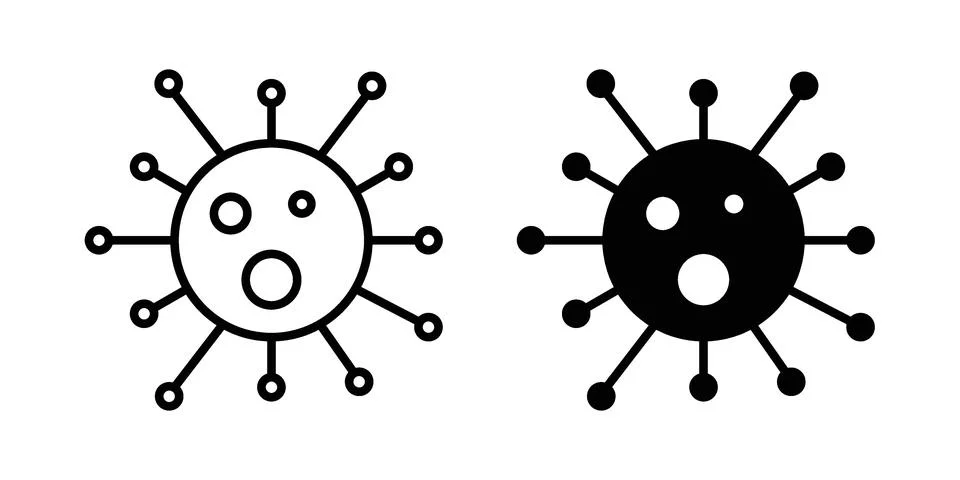 Bacteria icon vectors. Illustrations in black Stock Illustration