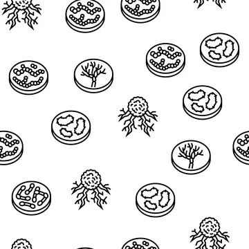 Bacteria Infection Vector Seamless Pattern Illustrazione stock