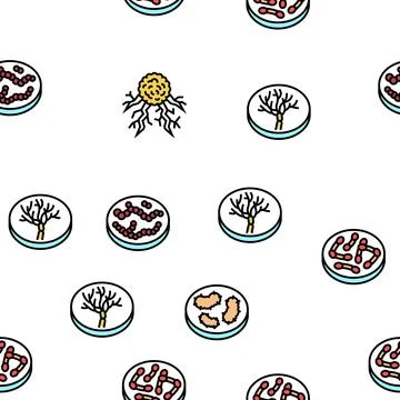 Bacteria Infection Vector Seamless Pattern 스톡 일러스트