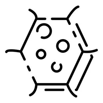Bacteria inside the cell icon, outline style Stock Illustration