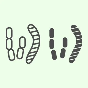 Bacteria line and solid icon. Probiotics bacteria and microorganism outline Stock Illustration