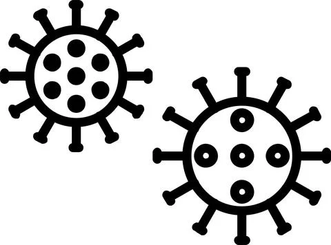 Bacteria Line Icon Design Illustrazione stock