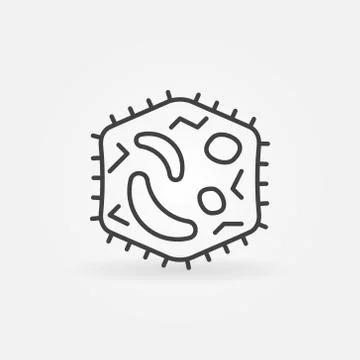 Bacteria line icon. Virology vector outline symbol Illustrazione stock