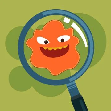 Bacteria magnify Stock Illustration