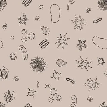 Bacteria, microbe and viruses. Stock Illustration
