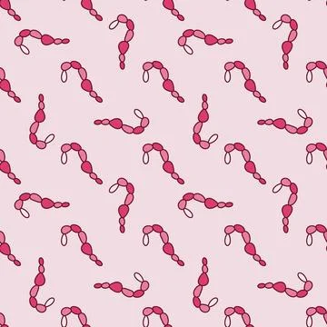 Bacteria Microbe vector concept red seamless pattern Stockillustratie