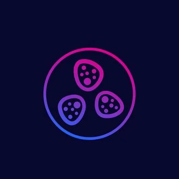 Bacteria, microbes icon, vector Stock Illustration